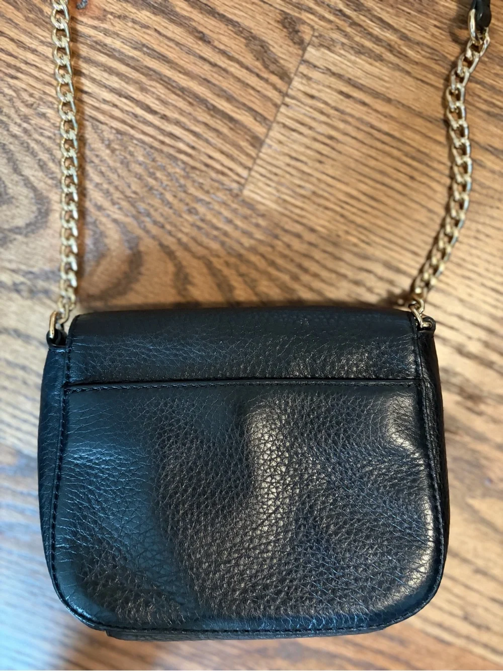 Michael Kors Black Leather Crossbody with Gold Hardware